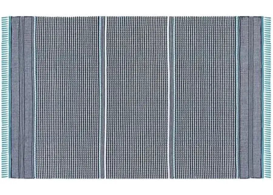 West Flat-Weave Rug - Turquoise - Blue - Blue