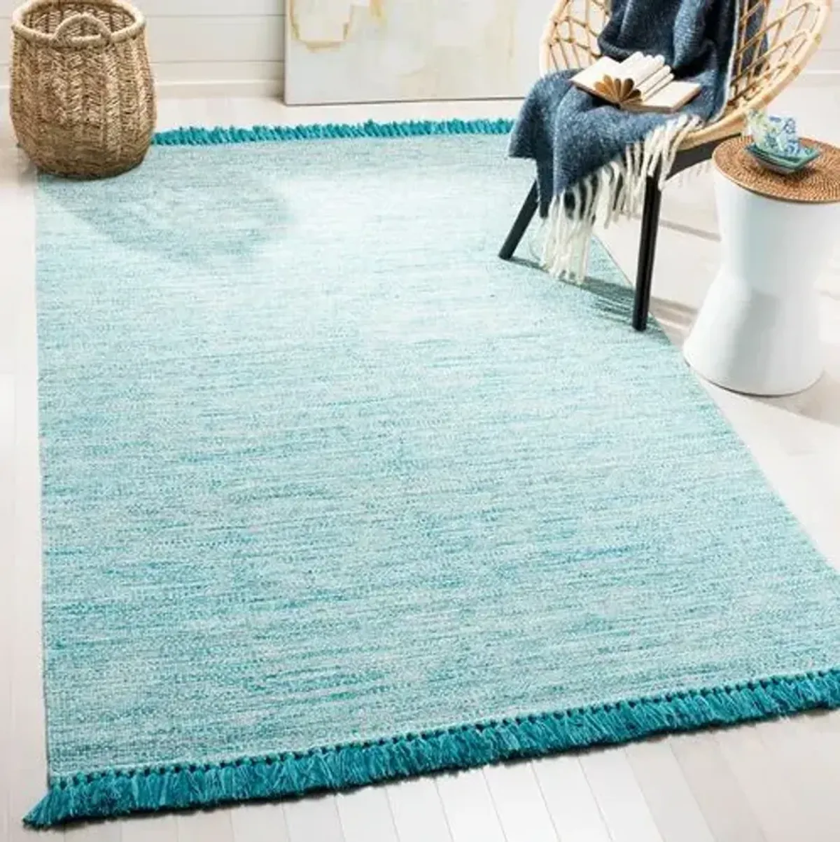 Pess Kids' Rug - Turquoise - Blue - Blue