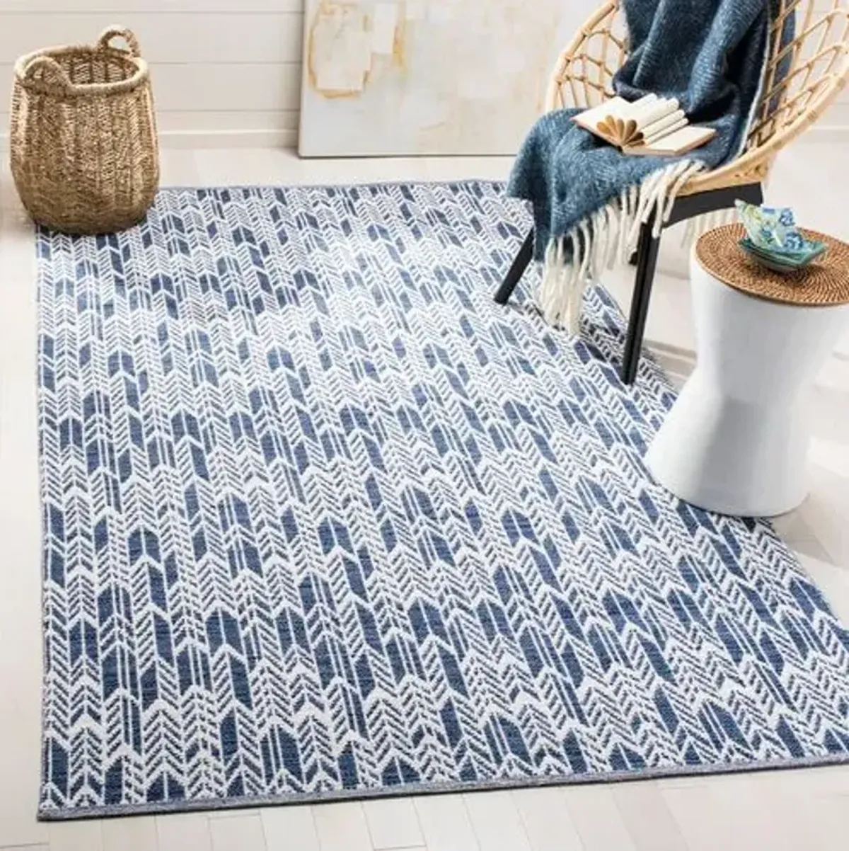 Suj Kids' Rug - Navy/Ivory - Blue - Blue