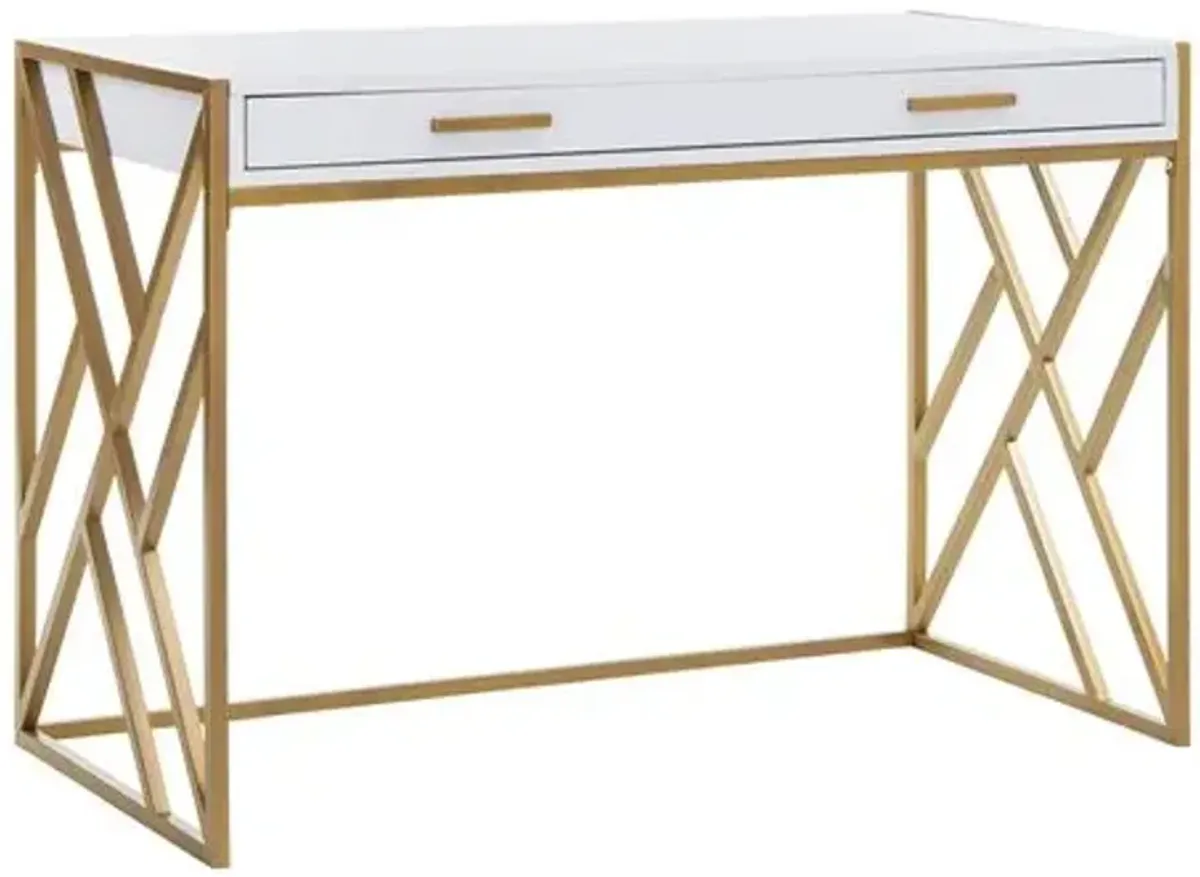 Reid 1-Drawer Desk - White