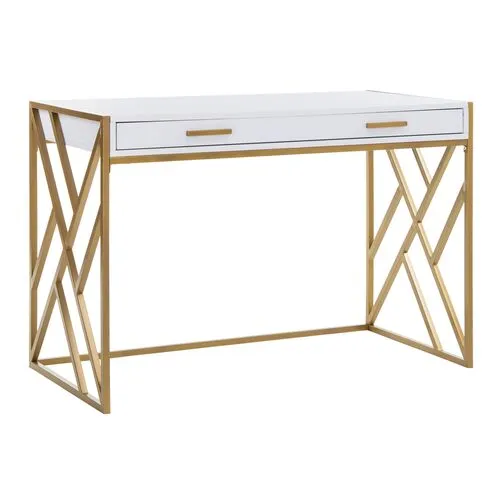 Reid 1-Drawer Desk - White