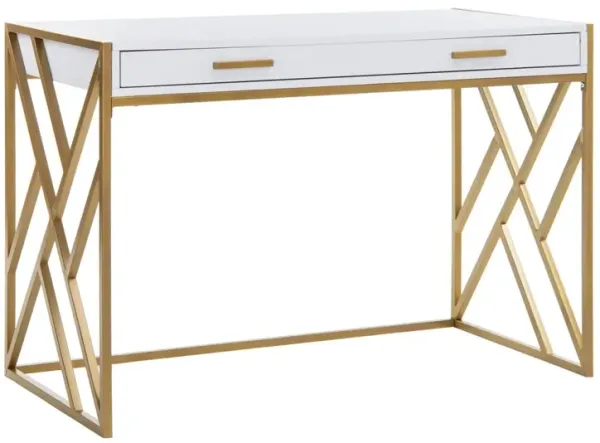 Reid 1-Drawer Desk, White