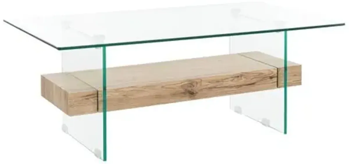 Kayley Coffee Table - Natural - Clear