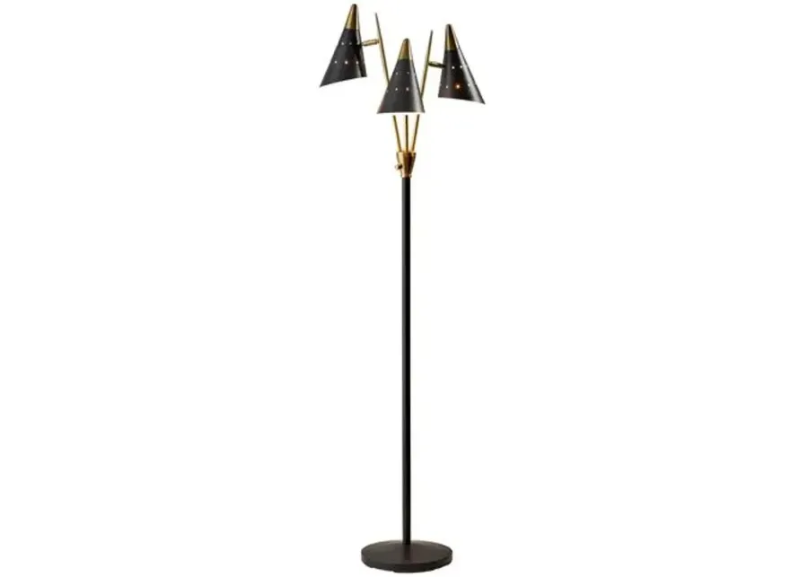 Kedzie 3-Arm Floor Lamp - Matte Black