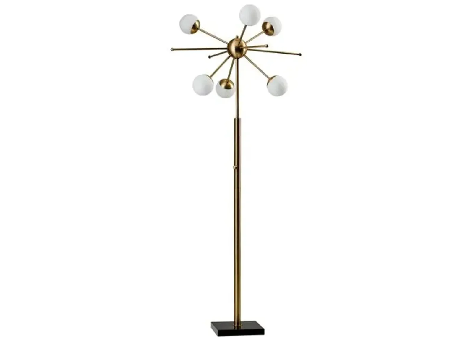 Dempster Floor Lamp - Antiqued Brass/White