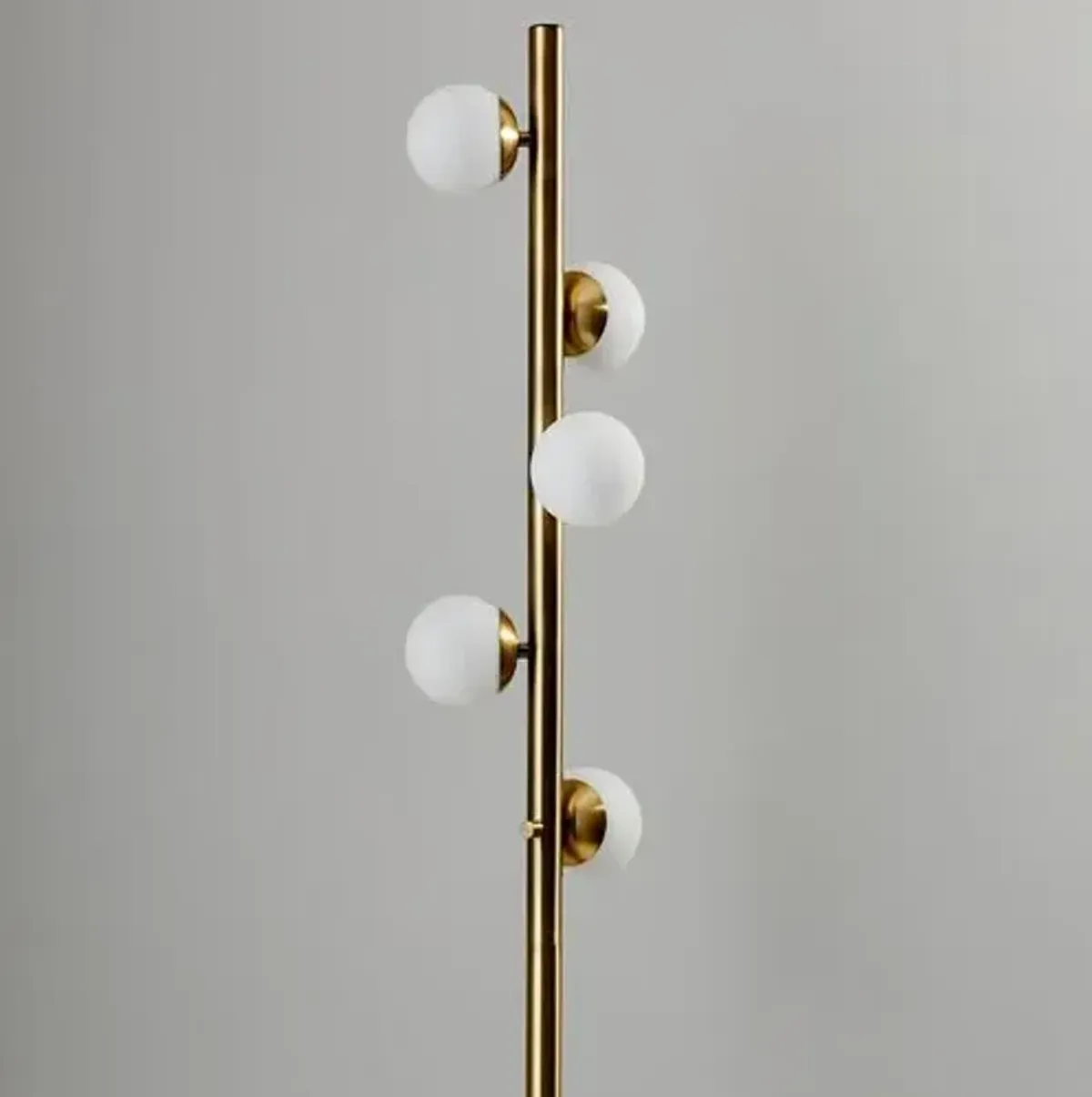 Dempster Tree Floor Lamp - Antiqued Brass/White