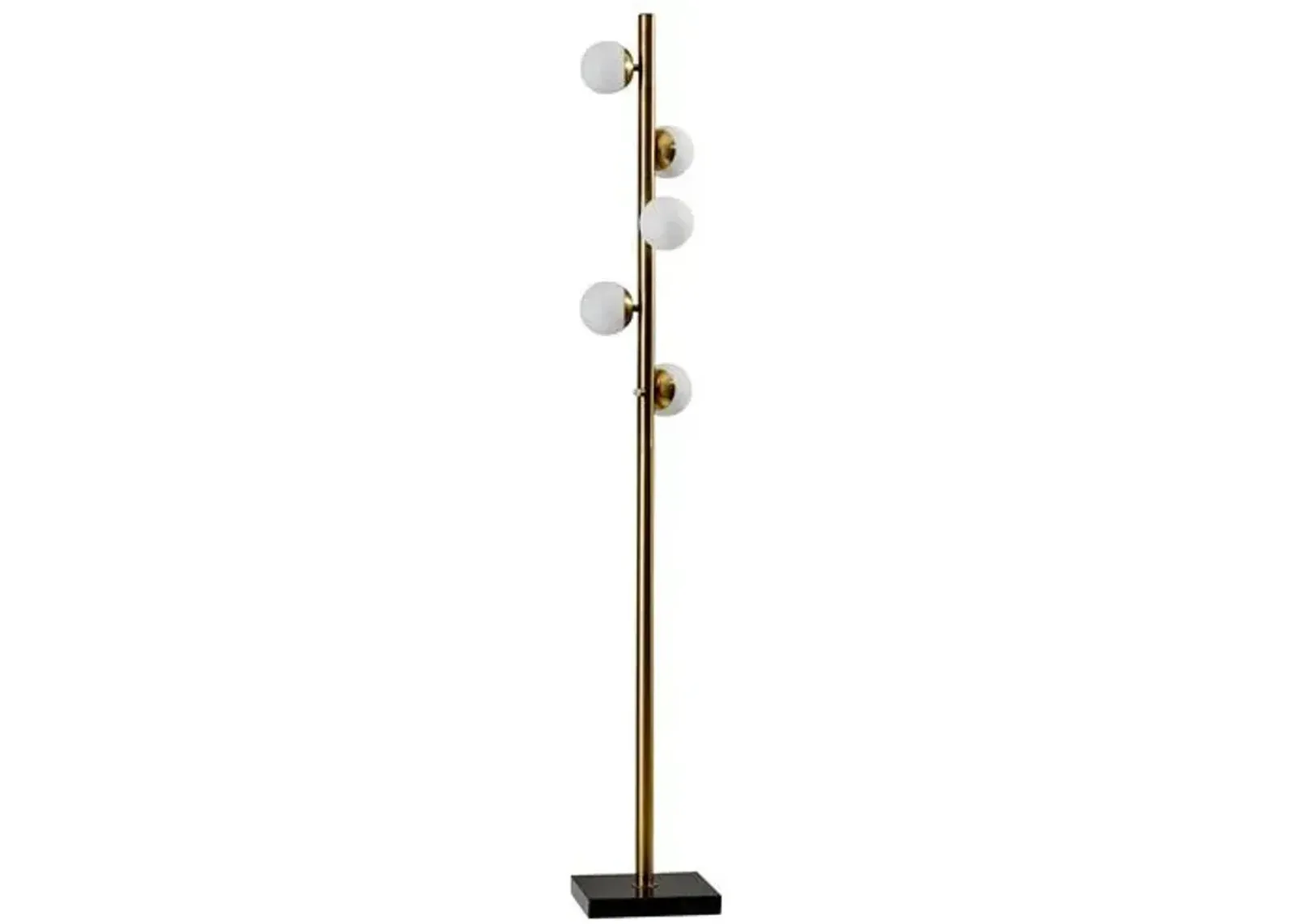 Dempster Tree Floor Lamp - Antiqued Brass/White