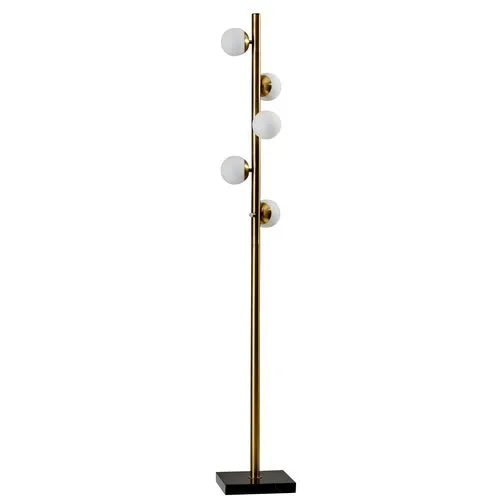 Dempster Tree Floor Lamp - Antiqued Brass/White