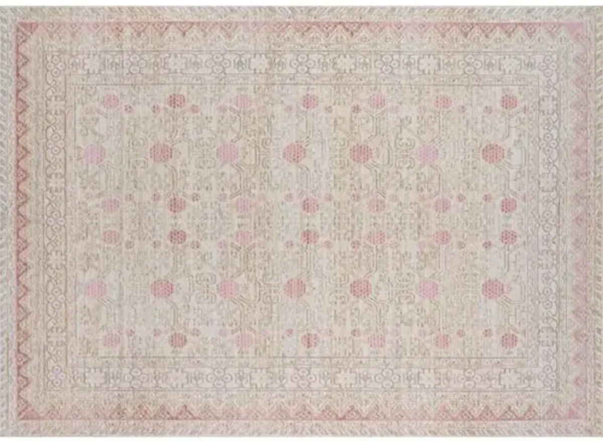 Isabella Rug - Ivory/Pink - Pink