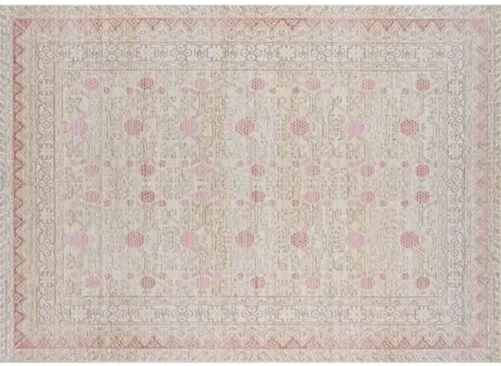 Isabella Rug - Ivory/Pink - Pink