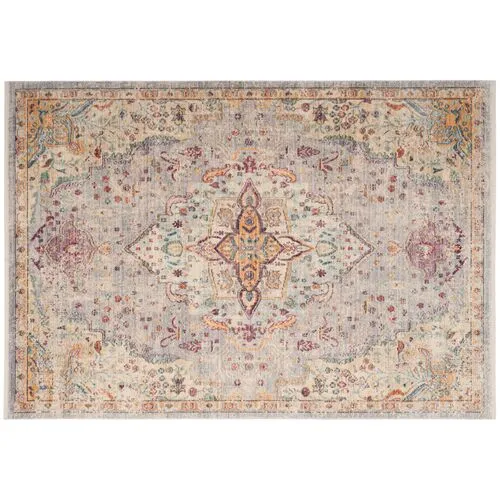 Poji Rug - Lilac/Light Gray - Ivory - Ivory