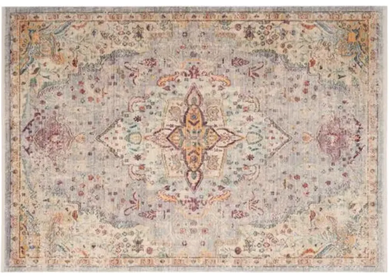 Poji Rug - Lilac/Light Gray - Ivory - Ivory