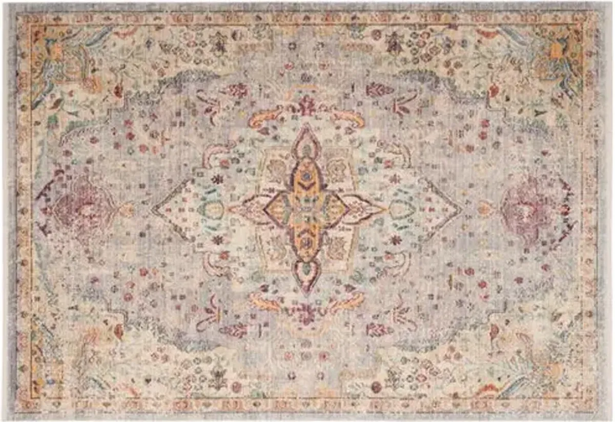 Poji Rug - Lilac/Light Gray - Ivory - Ivory