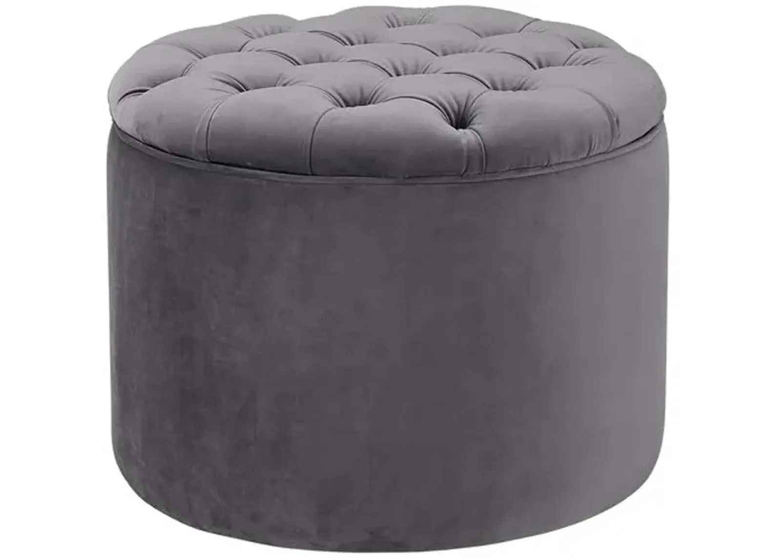 Mia Storage Ottoman - Gray Velvet