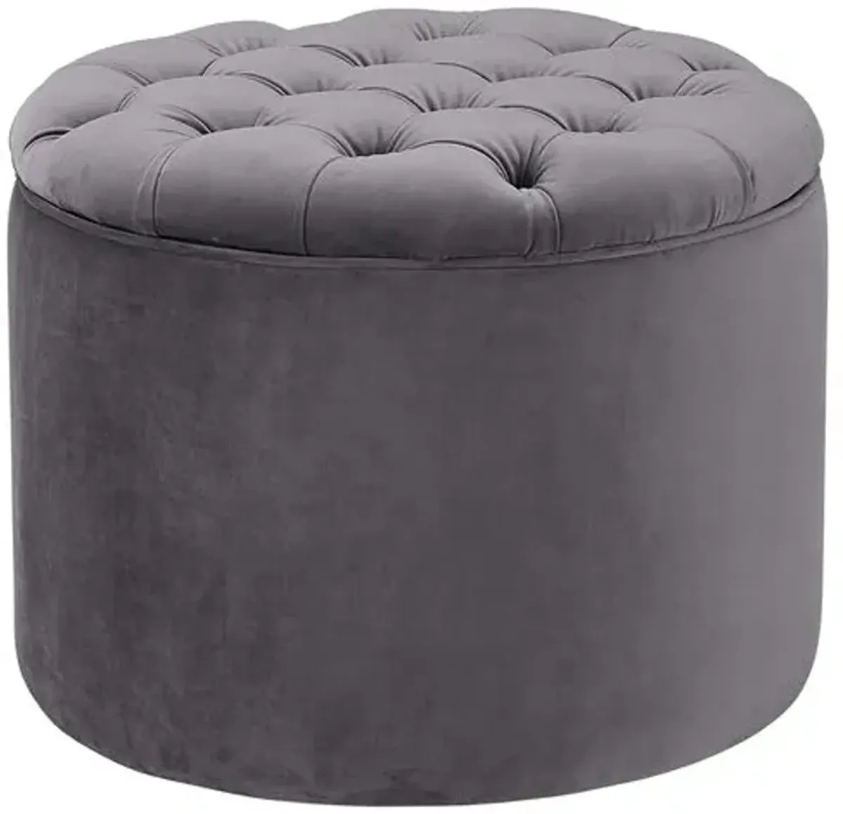 Mia Storage Ottoman - Gray Velvet