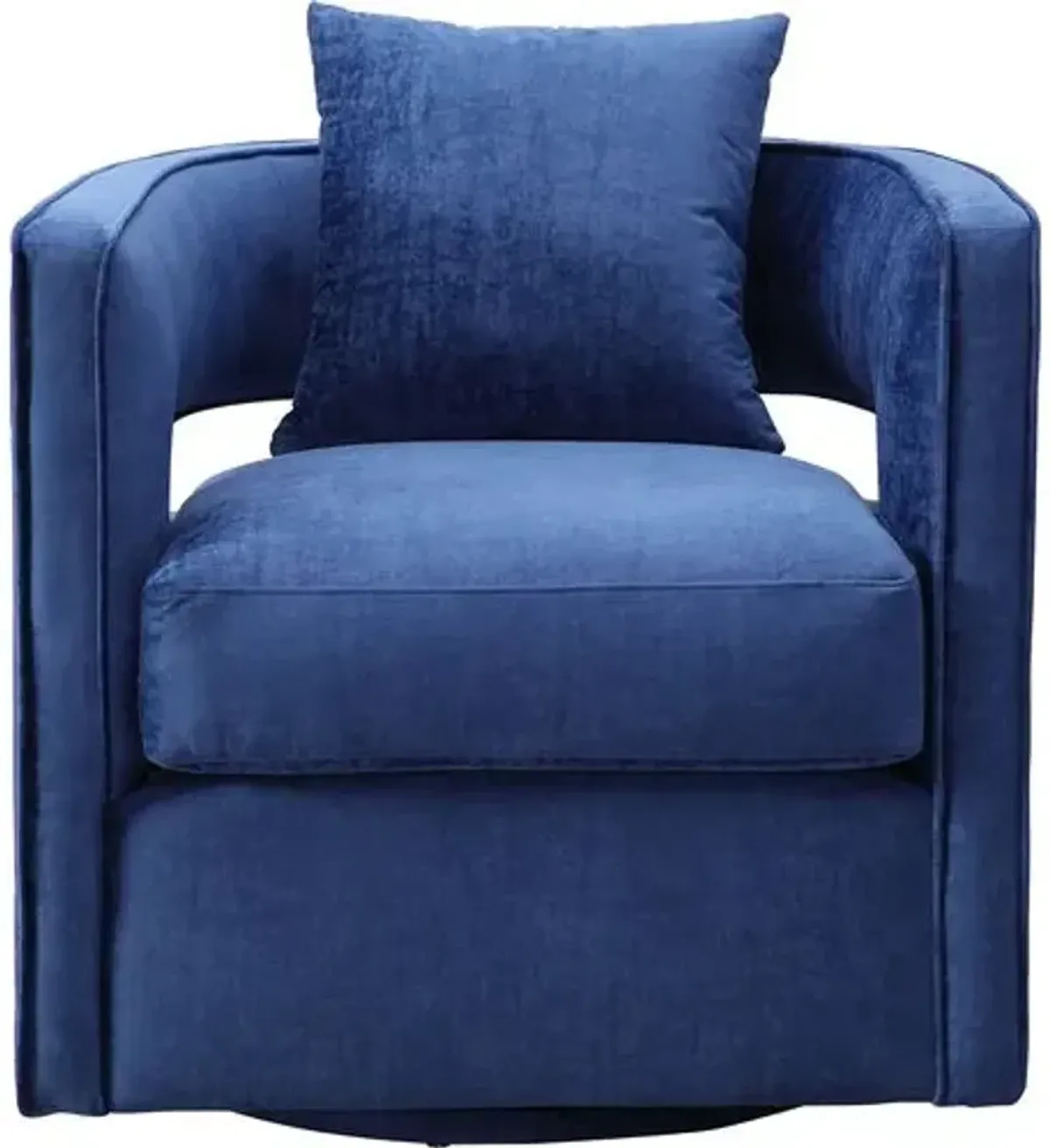 Maura Velvet Swivel Chair - Navy - Handcrafted