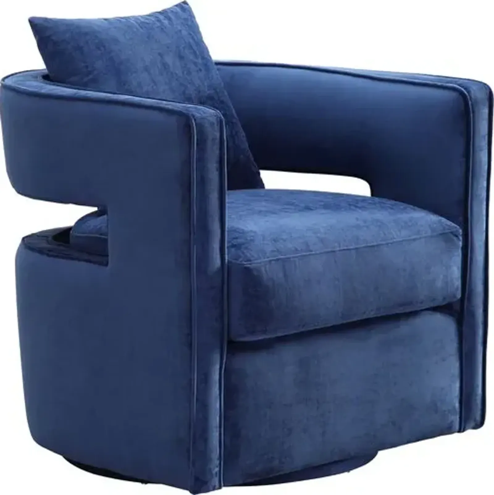 Maura Velvet Swivel Chair - Navy - Handcrafted