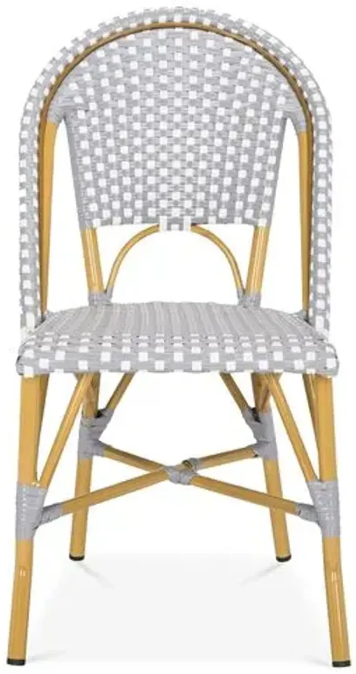 Set of 2 Odeon Stackable Outdoor Bistro Side Chairs - Gray