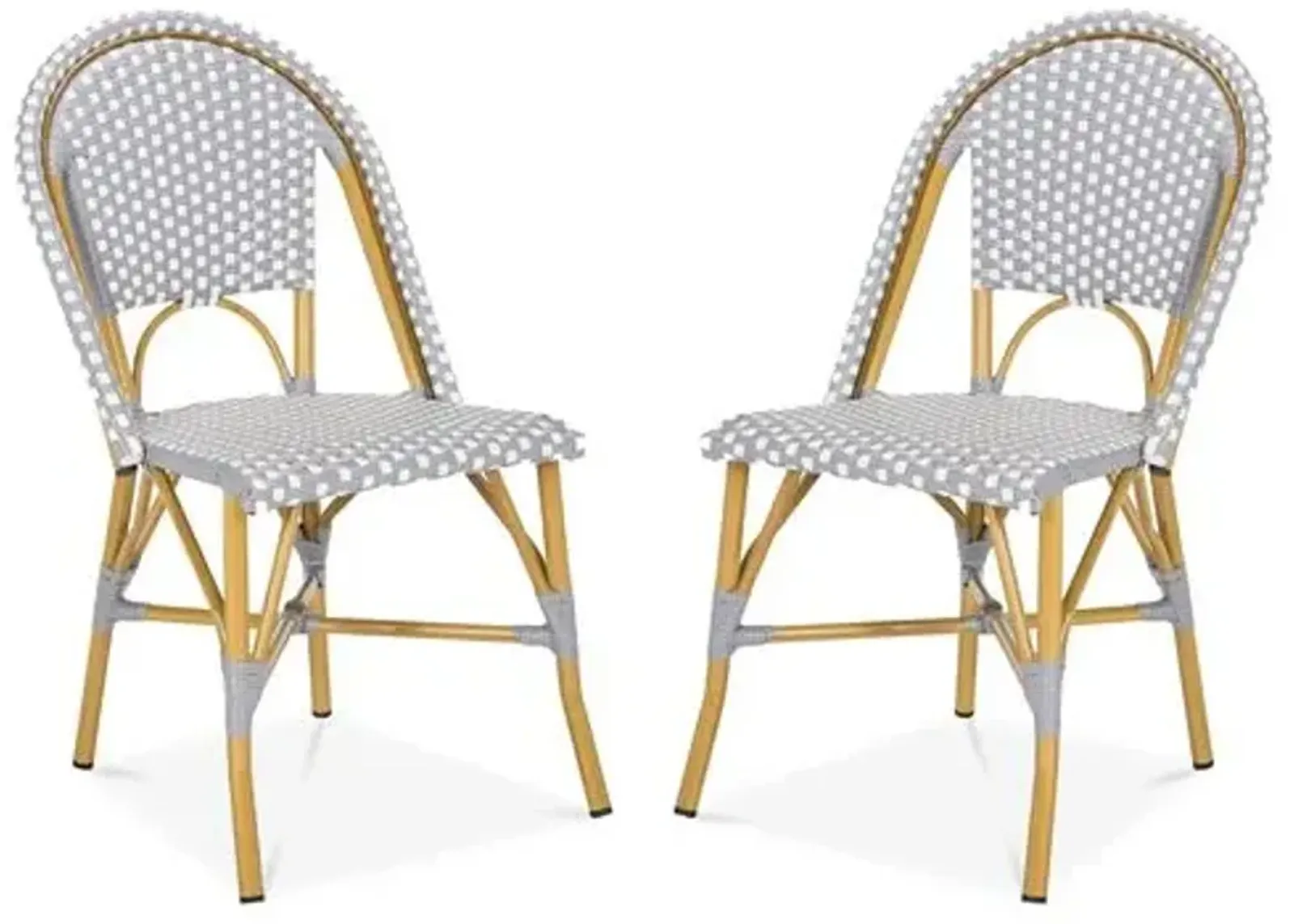 Set of 2 Salcha Outdoor Bistro Chairs - Gray