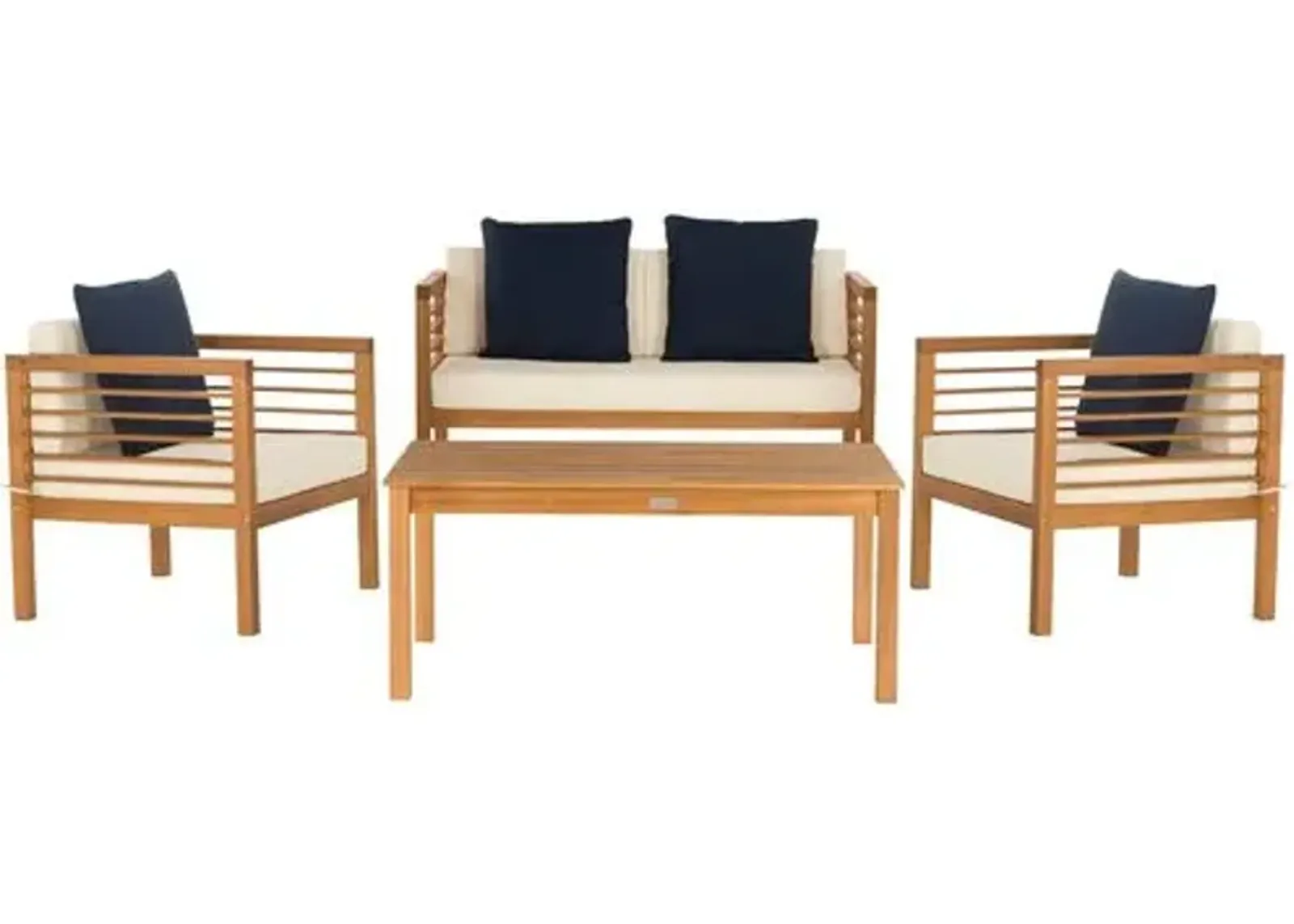 Perth 4-Pc Outdoor Lounge Set - Navy/White