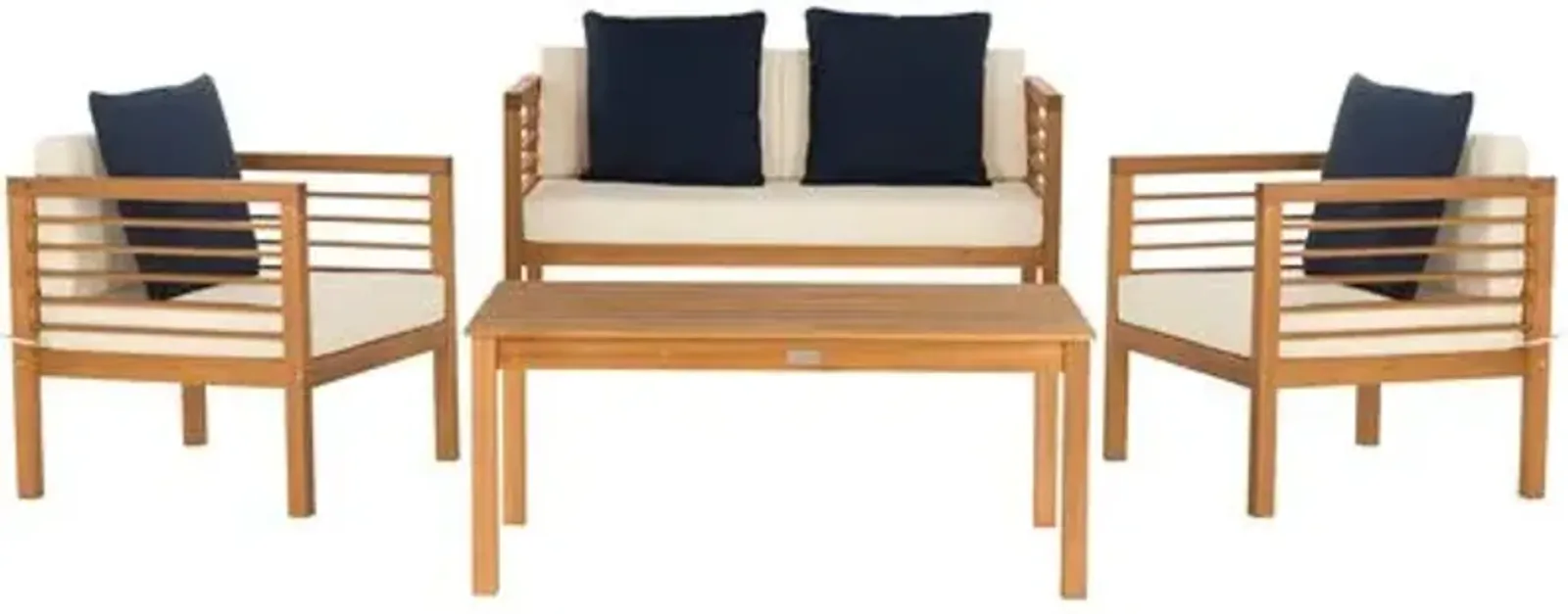 Perth 4-Pc Outdoor Lounge Set - Navy/White