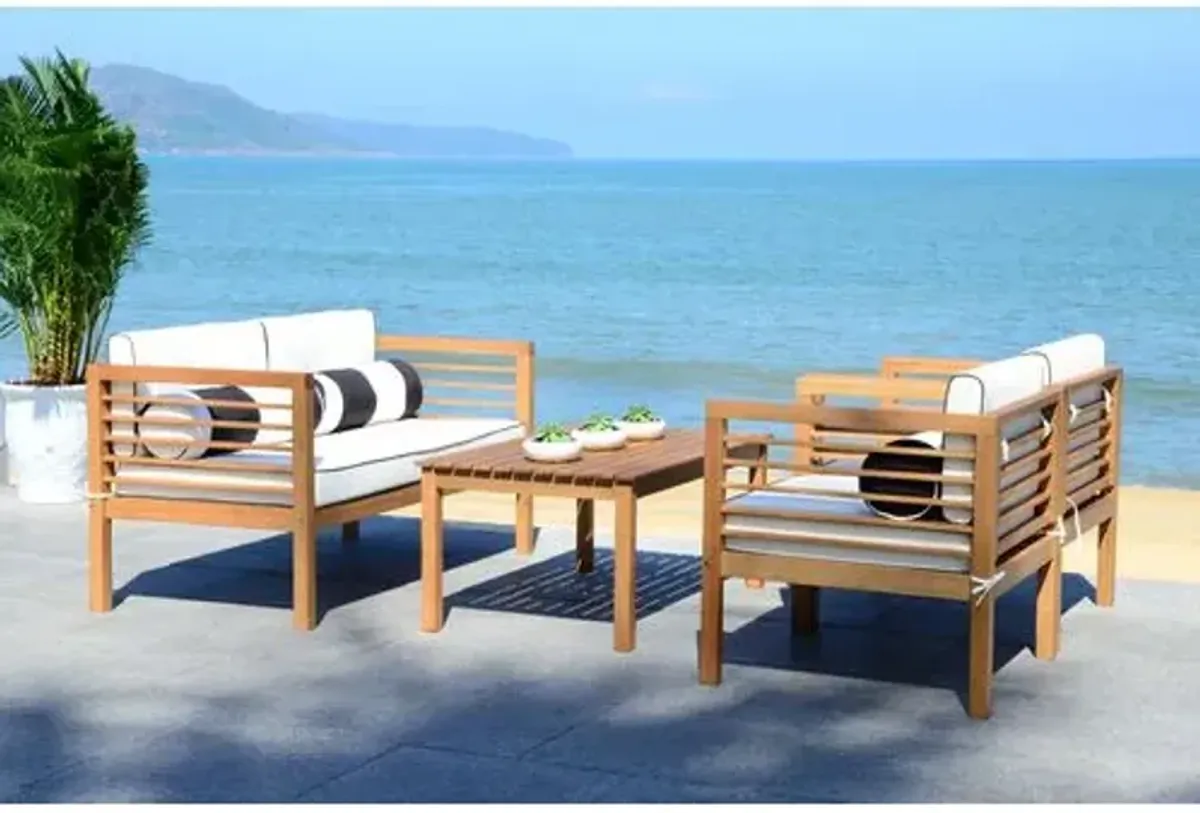 Alda Outdoor Lounge Set - Black/White - Ivory