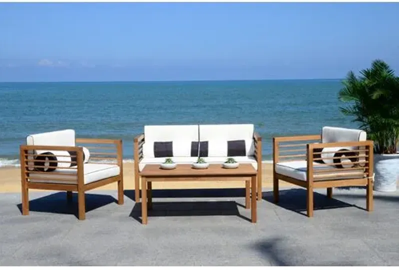 Alda Outdoor Lounge Set - Black/White - Ivory