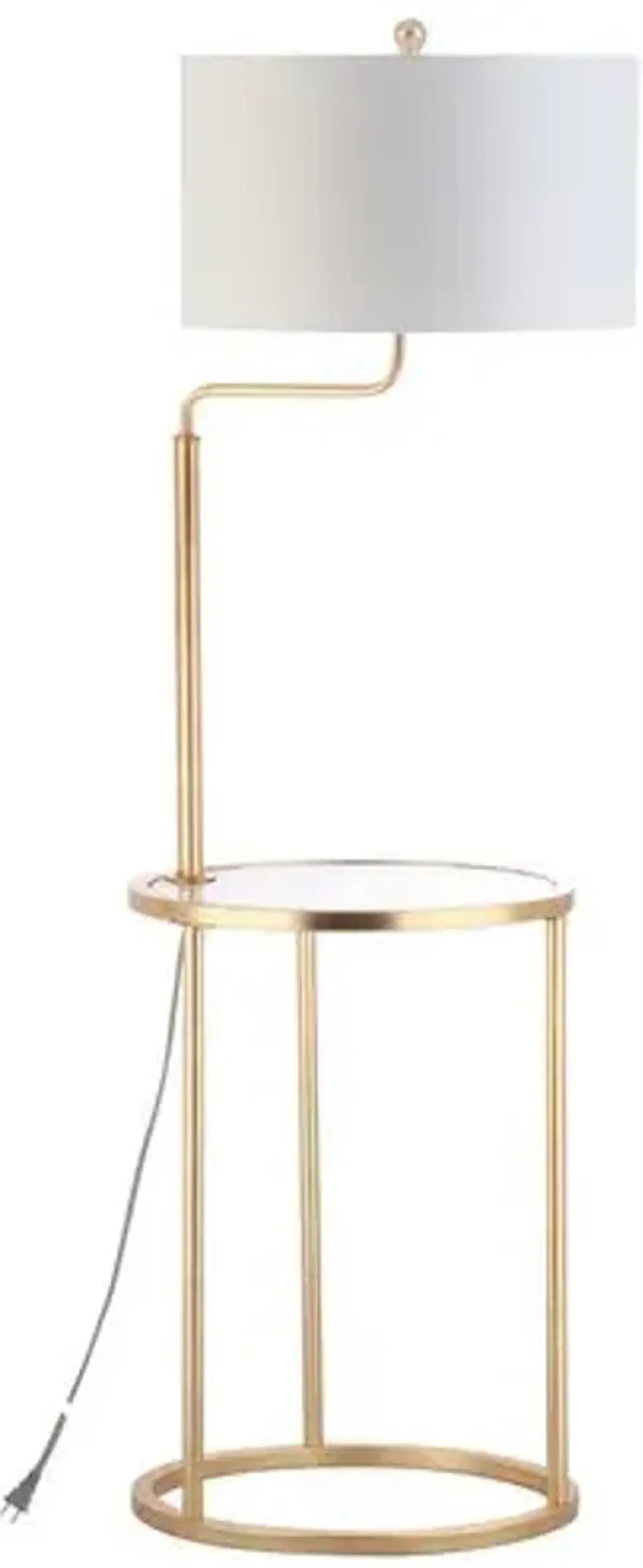 Elsie Side Table Floor Lamp - Gold Leaf