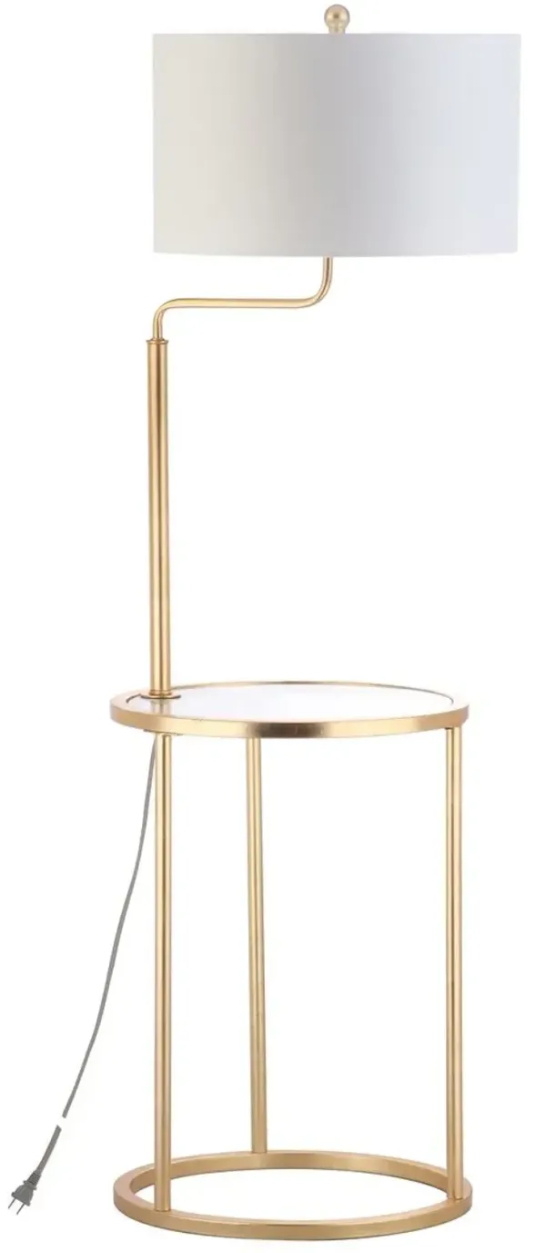 Elsie Side Table Floor Lamp - Gold Leaf