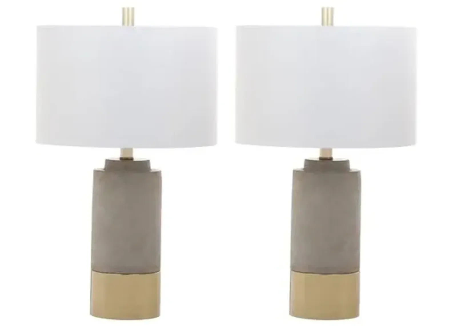 Set of 2 Chloe Concrete Table Lamps - Gray/Gold