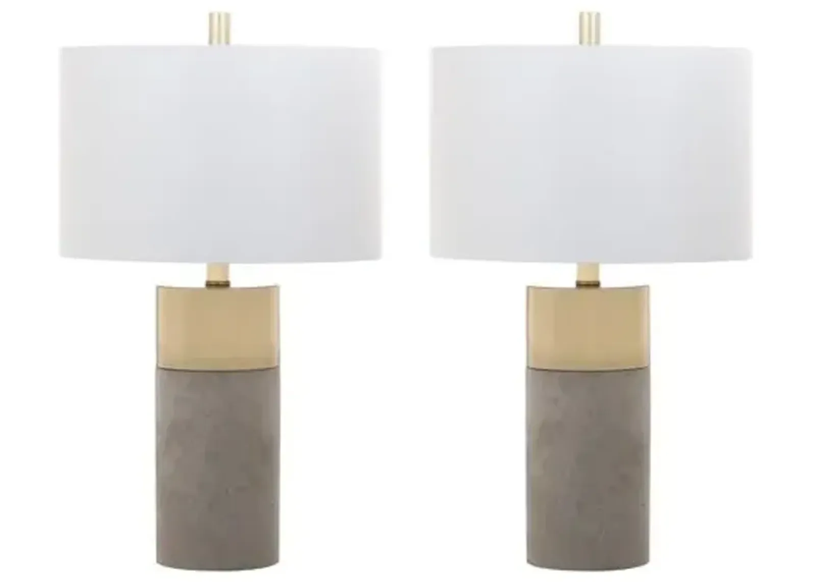 Set of 2 Chloe Concrete Table Lamps - Gold/Grey