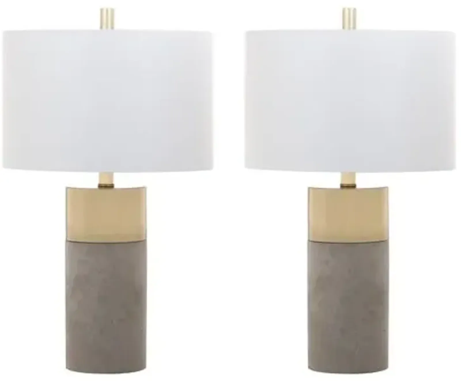 Set of 2 Chloe Concrete Table Lamps - Gold/Grey