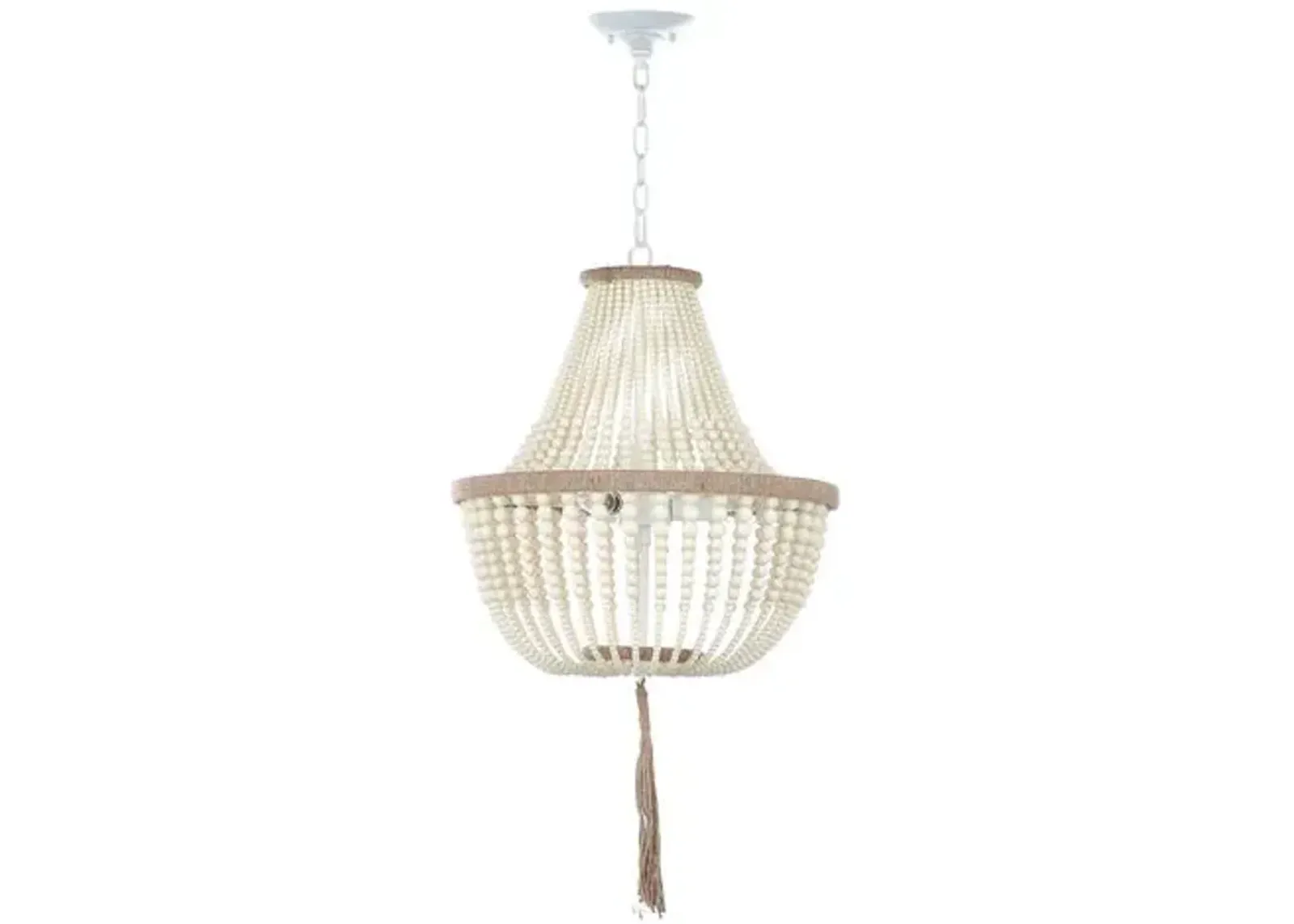 Mila Beaded Pendant - Cream - Ivory