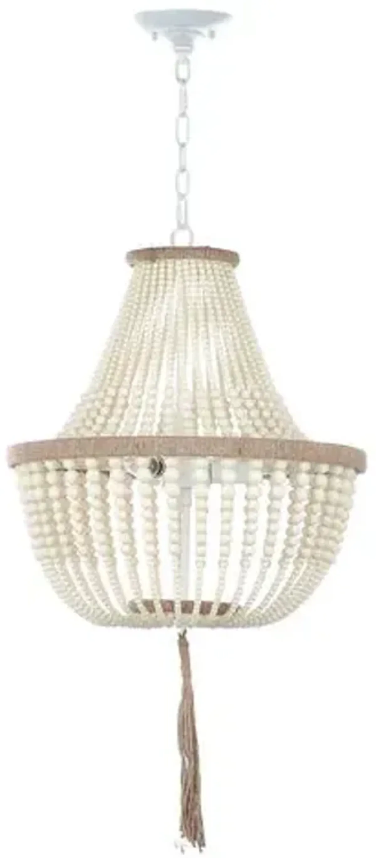 Mila Beaded Pendant - Cream - Ivory