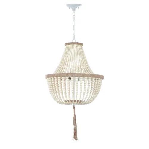 Mila Beaded Pendant - Cream - Ivory