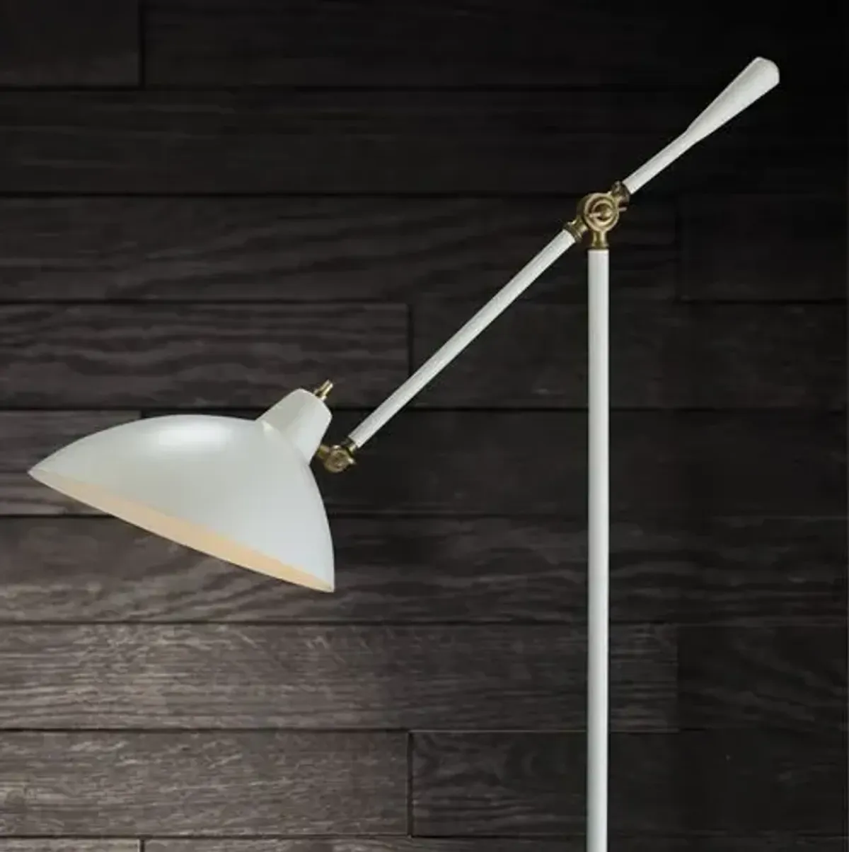 Dani Floor Lamp - White/Brass