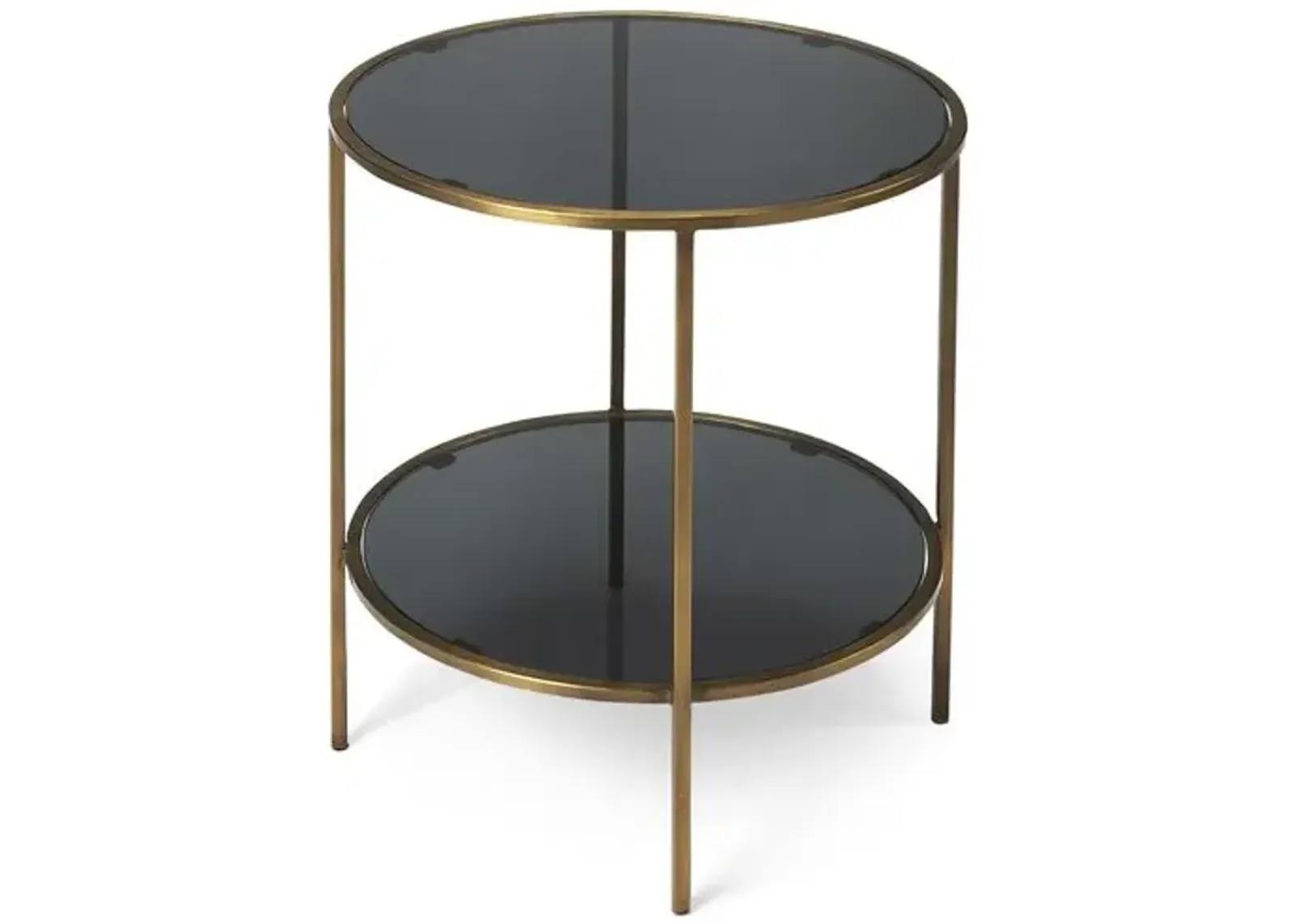 Cavali Side Table - Antiqued Gold - Black