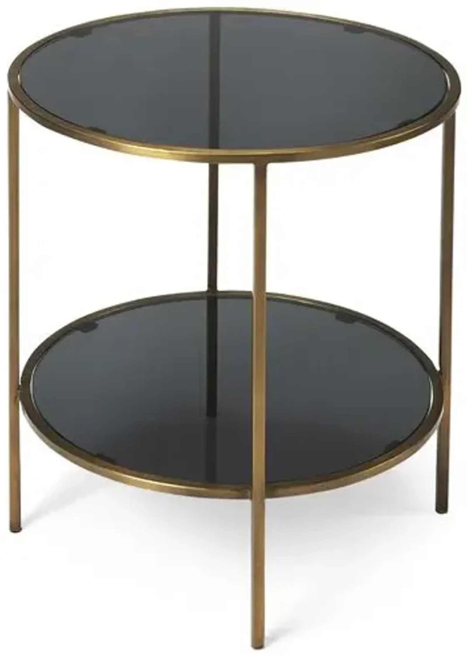 Cavali Side Table - Antiqued Gold - Black