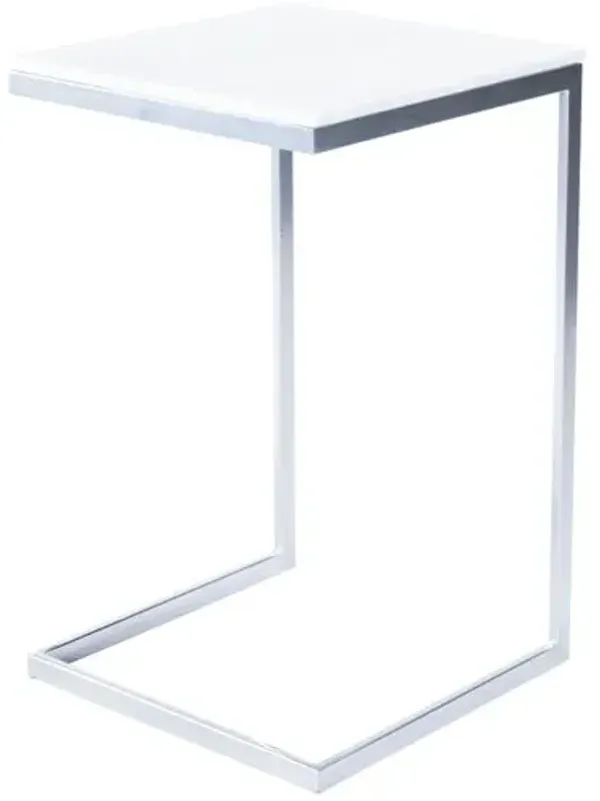 Ladner Marble Side Table - White