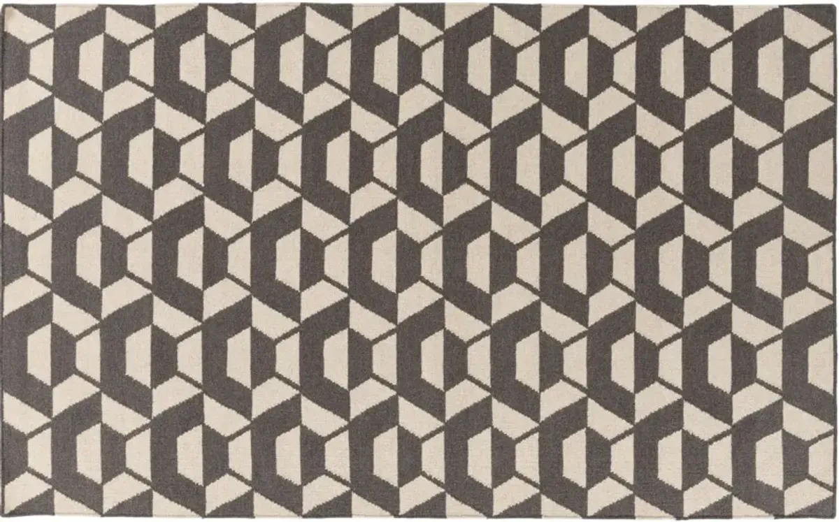 Rivington Rug - Charcoal/Ivory - Gray - Gray