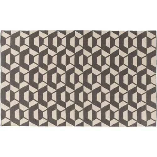 Rivington Rug - Charcoal/Ivory - Gray - Gray