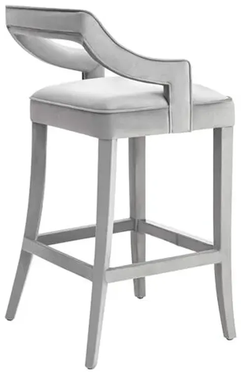 Serena Velvet Barstool - Gray