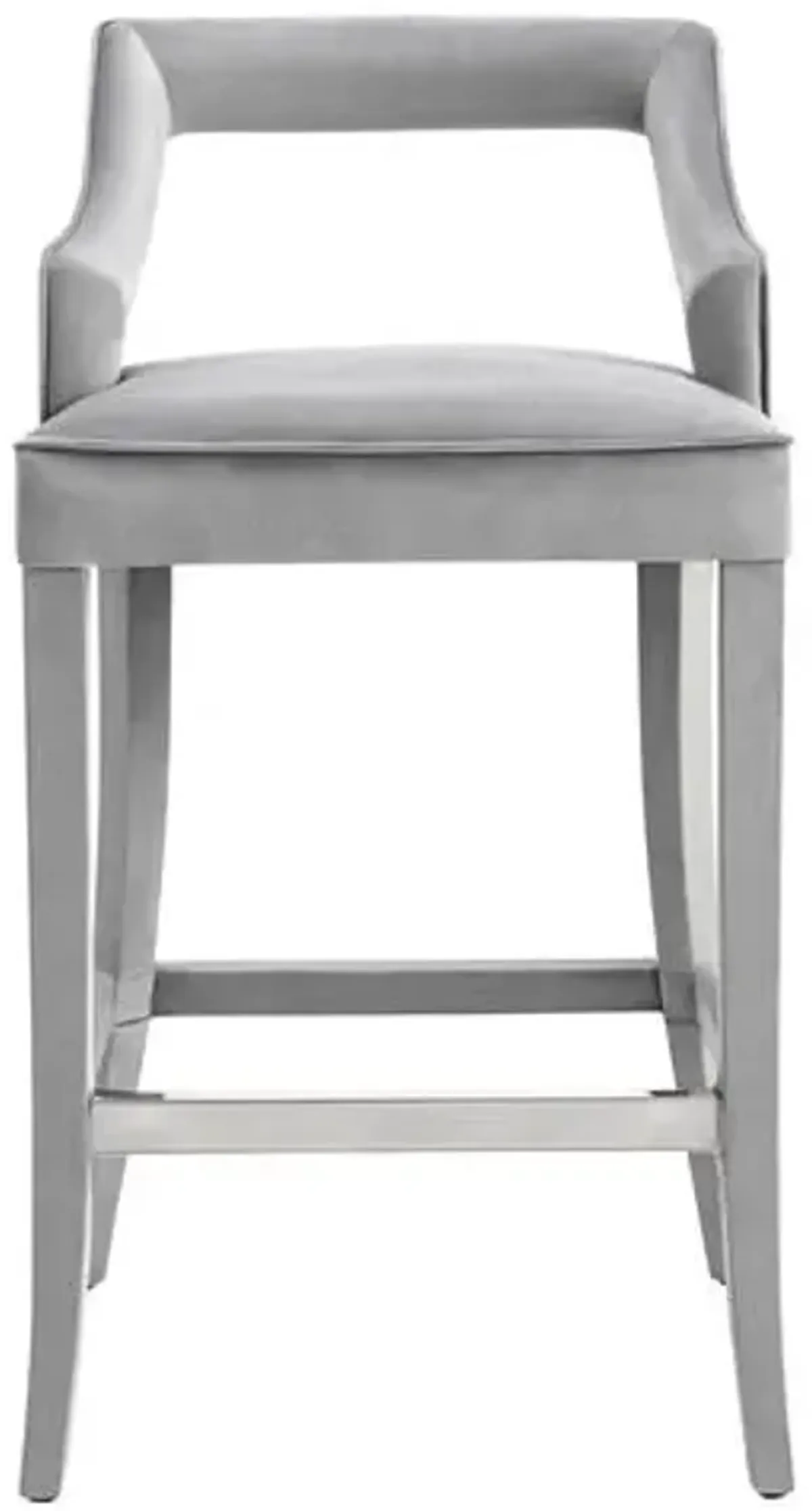 Serena Velvet Barstool - Gray