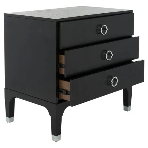 Royce Nightstand - Black/Silver