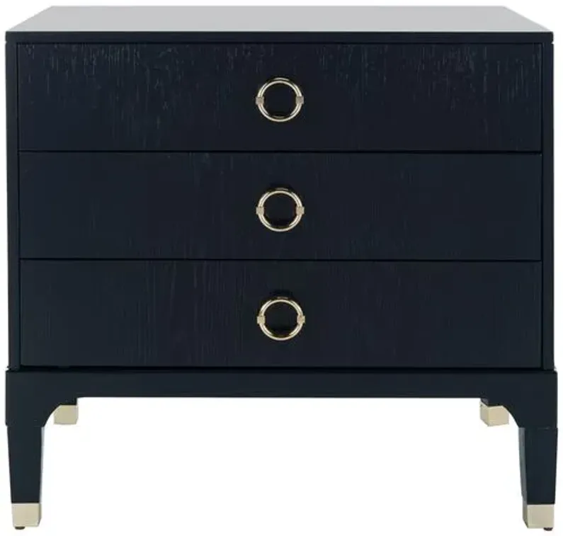 Royce Nightstand - Navy/Gold