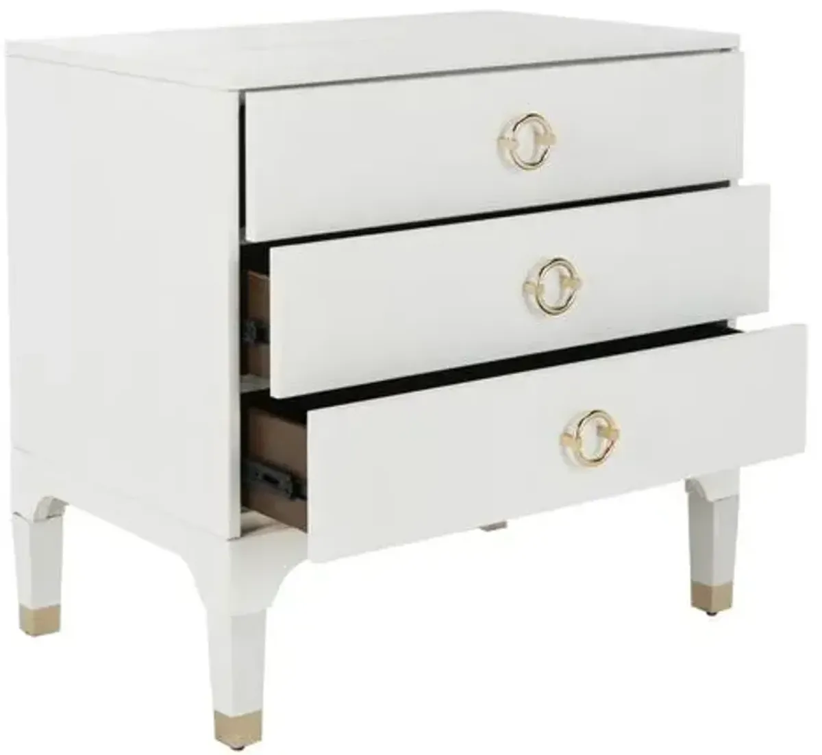 Royce Nightstand - White/Gold