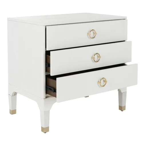 Royce Nightstand - White/Gold