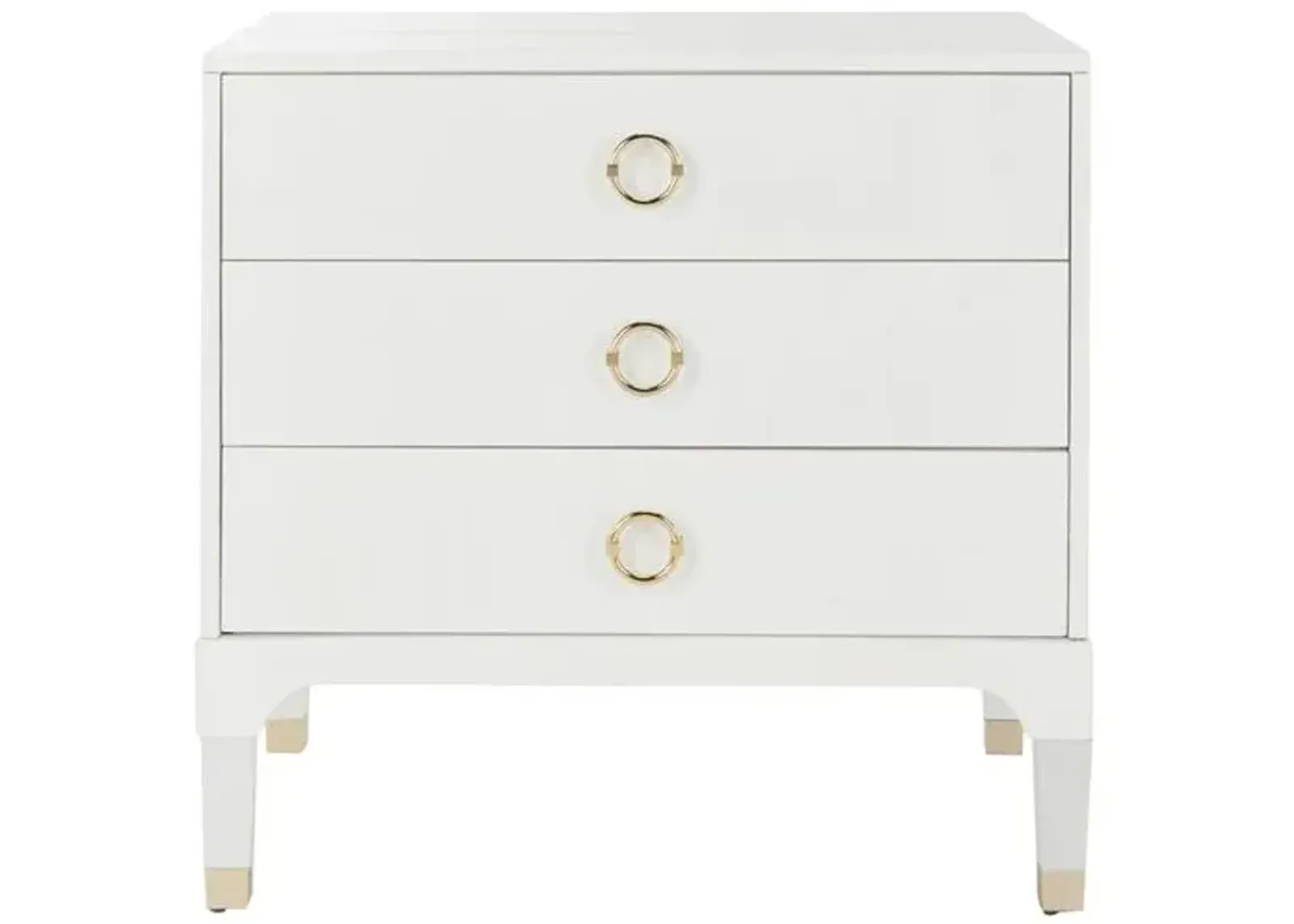 Royce Nightstand - White/Gold