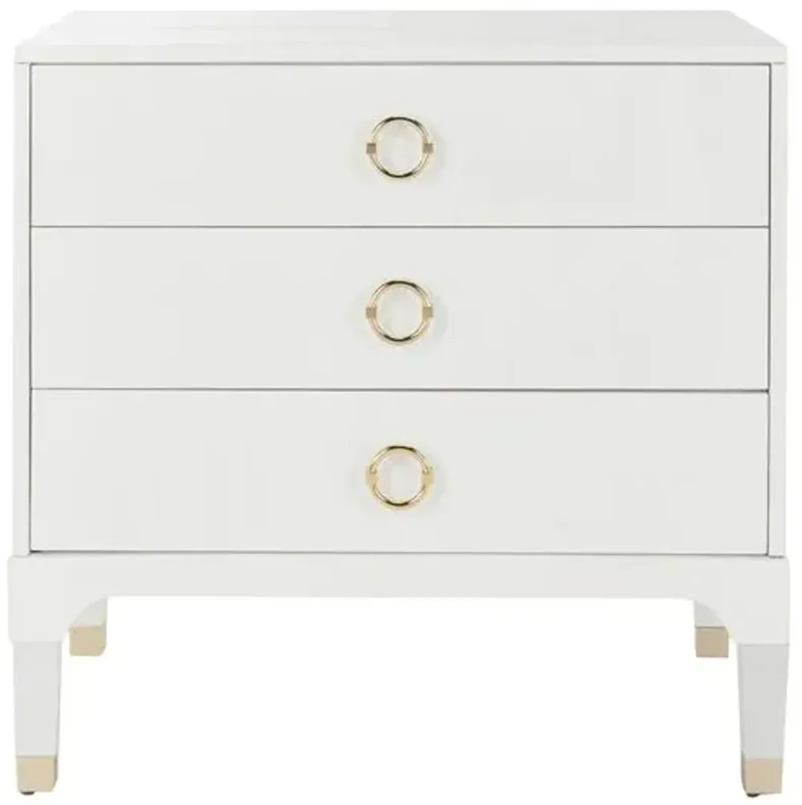 Royce Nightstand - White/Gold