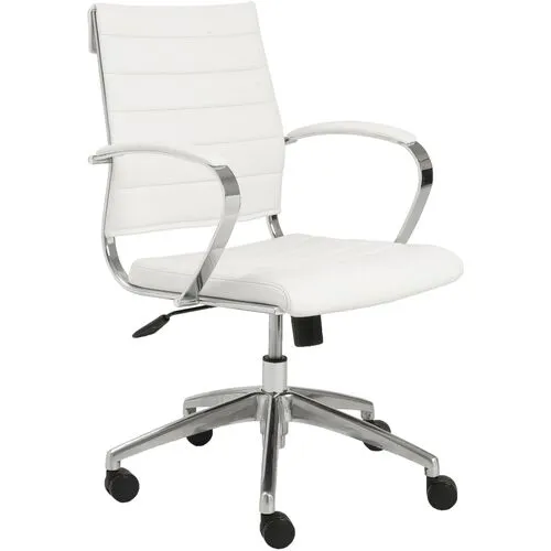 Elaine Low-Back Office Armchair - White